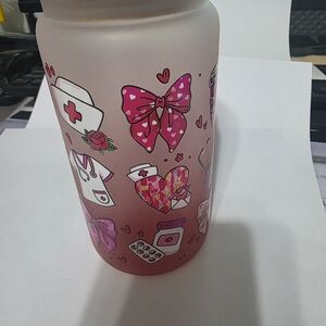 Pinkish-Red Nurse-Themed Water Tumbler